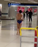 'Mentally ill' arrested for doing a strip tease at Miami airport. 