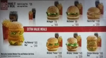 McDonald's menu 