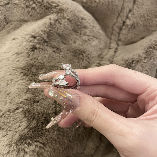 Title 3, Cold Wind Zircon Water Drops Dual Layer Open-en...