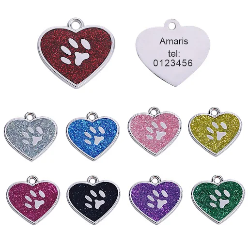 Customized Pet ID Tag Heart-shaped Tag Collar Cat Name Pendant Personalized Engraved Dog Pendant Nameplate Tag Collar Ac