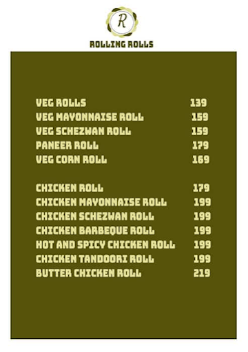 Rolling Rolls menu 