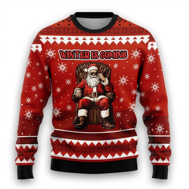 Maglione natalizio personalizzato con ago grosso alla moda Regalo unico e caldo per la stagione Lavorazione a maglia spessa e design su misura