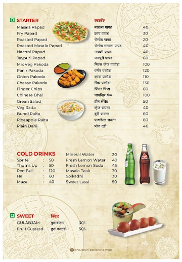 Choudhary Patilancha Wada menu 