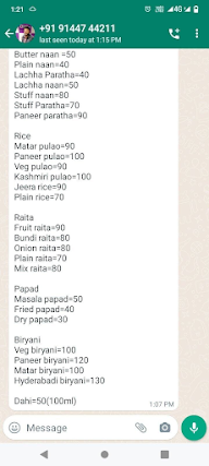 Pujari The Paratha menu 1