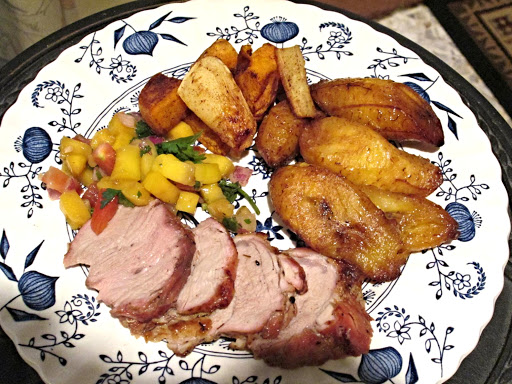 Caribbean Pork Tenderoin with Peach Salsa