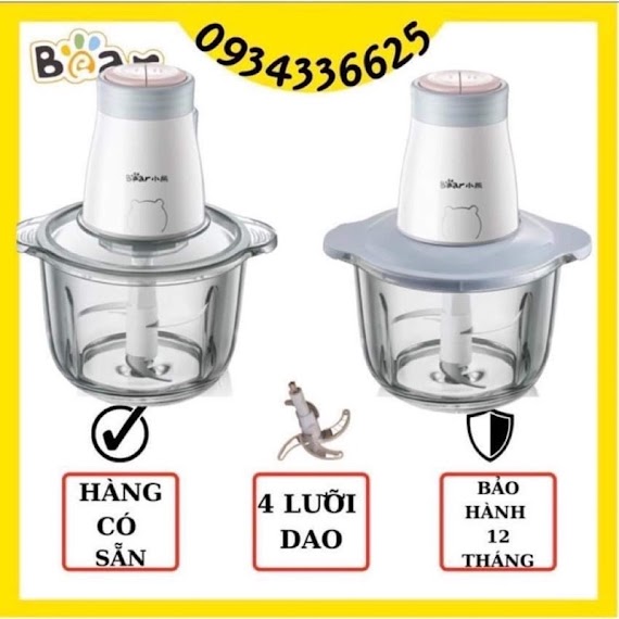 [Loại 2L Bh 12Tháng] Máy Xay Thịt , Xay Thực Phẩm, Xay Rau Củ Quả Bear