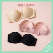 Áo Ngực Không Dây Chống Tuột Mút Su Đúc Dày Áo Lót Nâng Ngực Tặng Kèm Đai Trong Dolly Secret A05