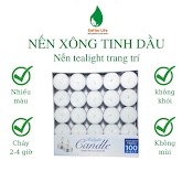 Nến Tealight Nhỏ Đốt Đèn Xông Tinh Dầu, Đèn Cầy Viên Tròn Màu Trắng Vàng Đỏ Trang Trí 100 Viên Cháy 4 Giờ - Better Life