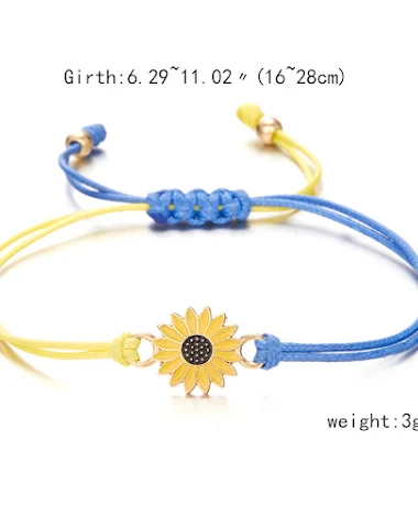 Verstelbare gele en blauwe armband - 3