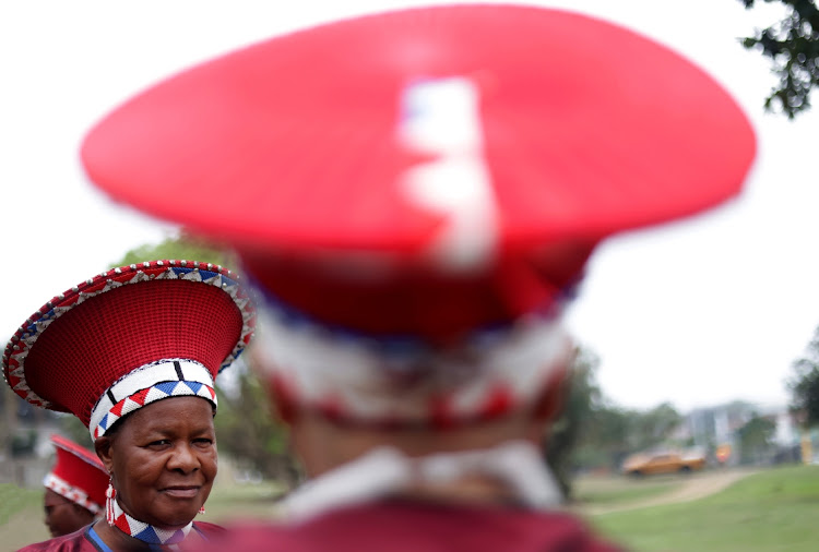 Gugu Nkosi of Omagezangendishi from Mandeni during Umkhosi weLembe at KwaDukuza, KwaZulu-Natal. The group has been nominated for 1KZN Prestige Awards under Amavukane/Newcomer category.