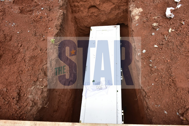 The body of the late LGBT female activist Kawira Mwirichia during her burial at Lang'ata cemetery on November10,2020/MERCY MUMO