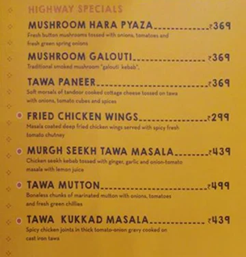 Dhaba - Estd 1986 Delhi menu 