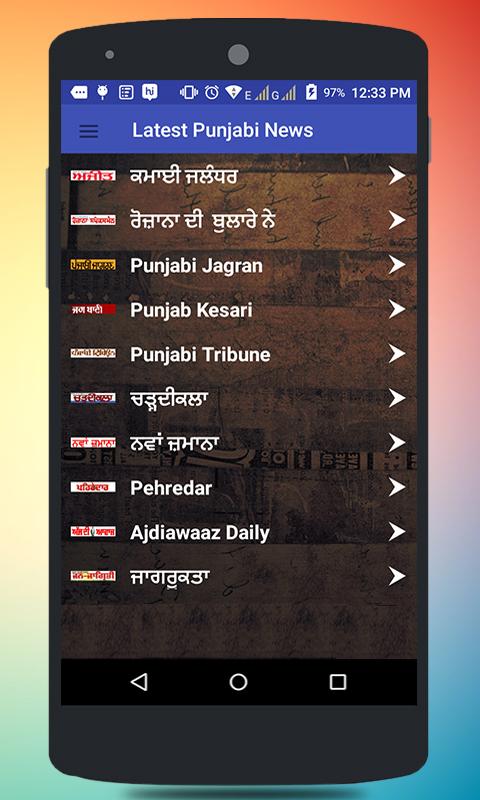 Punjabi Newspapers Daily Screen 2