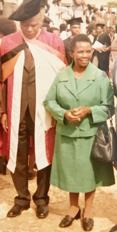 Mathihva’s parents encouraged their children and extended family to keep on learning. Here they are pictured attending a relative’s graduation ceremony.