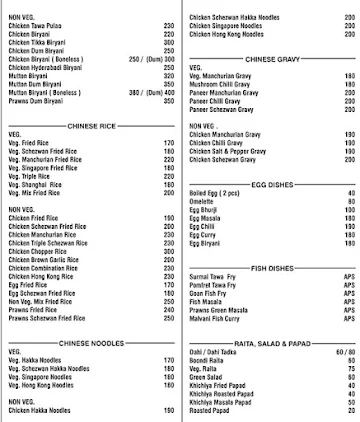 Sai Dariya Dhaba menu 