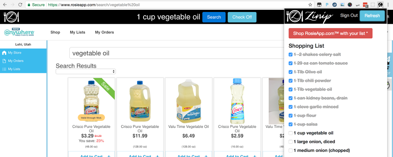 Zinip.com Shopping List Preview image 2