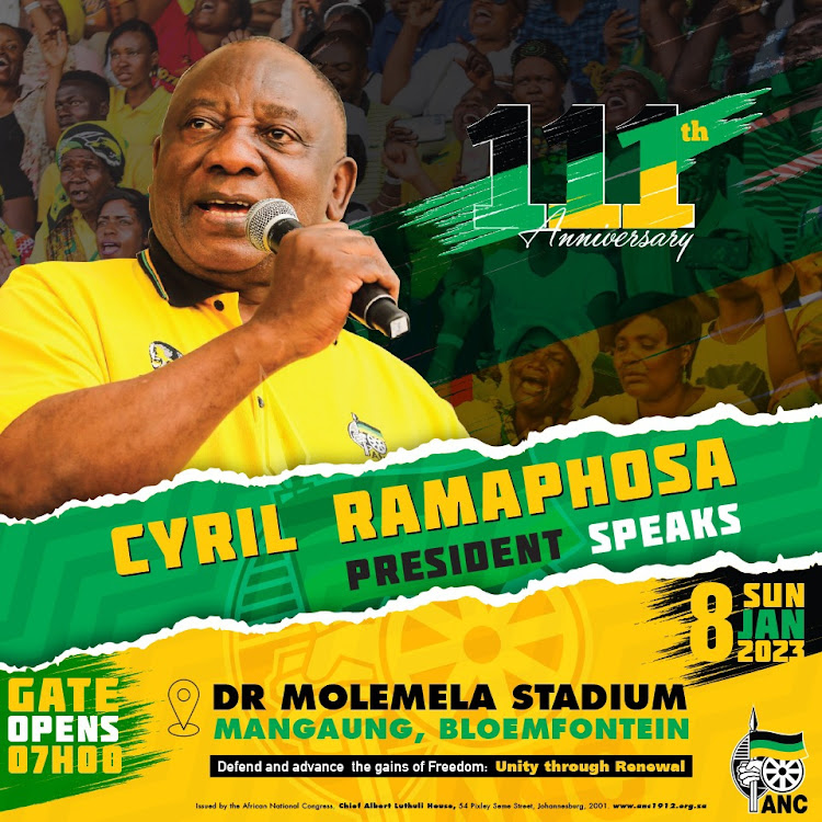 President Cyril Ramaphosa will deliver the ANC January 8 statement in Mangaung, Bloemfontein.