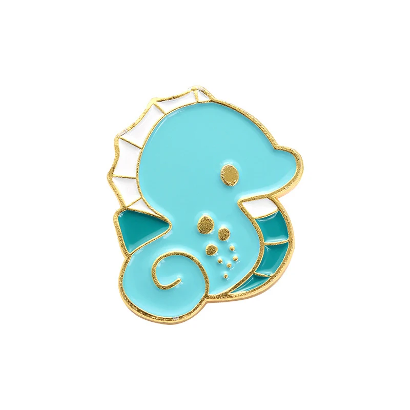 Title 5, Broche en alliage émaillé danimaux marins