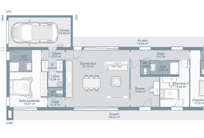  Vente Terrain + Maison - Terrain : 410m² - Maison : 115m² à Balma (31130) 