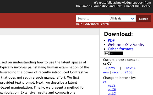 arXiv Vanity chrome extension