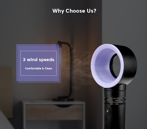 Title 2, Portable Bladeless Fan- USB Charging