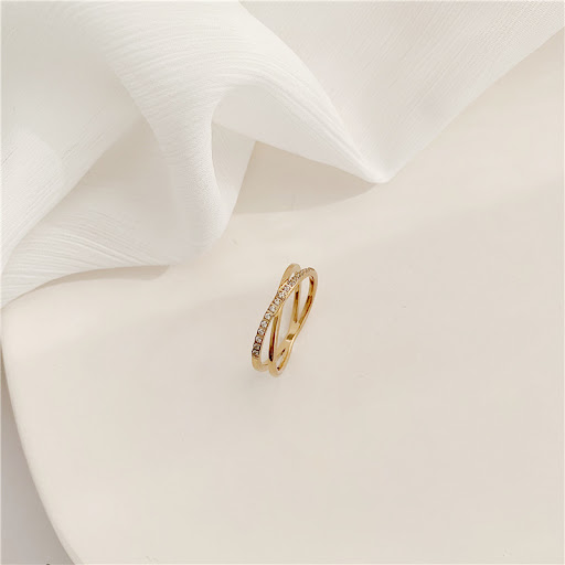 Title 2, Korean Style X-shaped Cross Micro Rhinestone Ro...