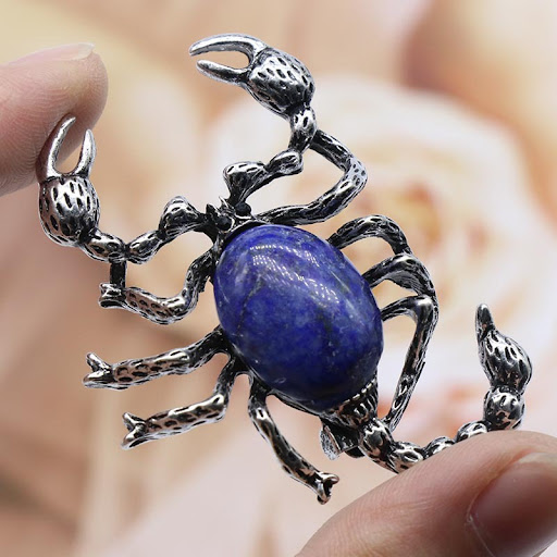Title 5, Crystal Agate Shell Scorpion Pendant