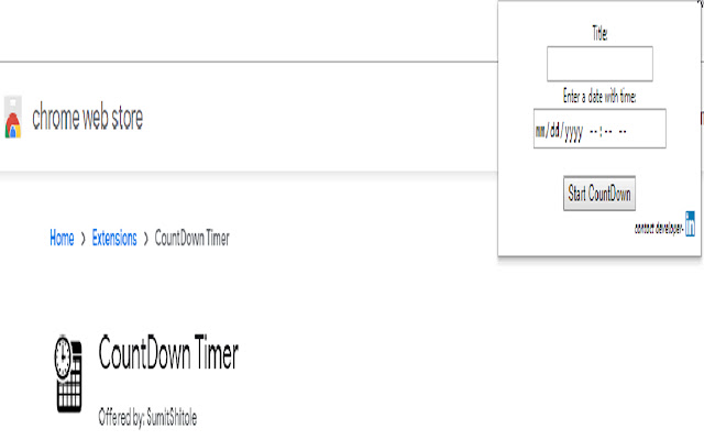 CountDown Timer chrome extension