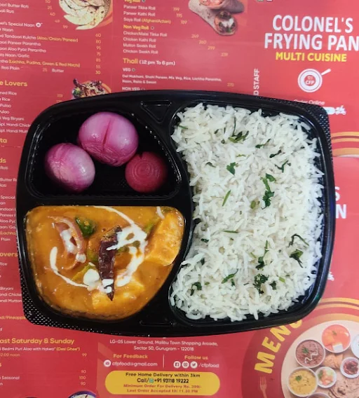 Kadhai Paneer With Rice & Vinegar Onion