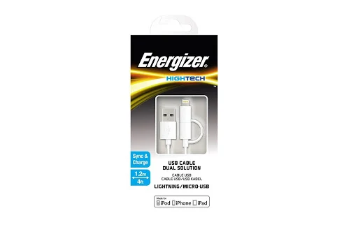 Cáp 2 in 1 Energizer HT Dual Lightning Micro USB - C11UBDUGWH4 (Trắng)_3