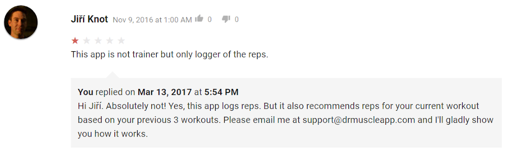 Customer review of Dr. Muscle