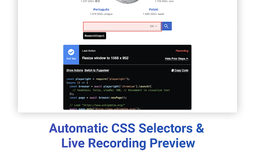 Automatic CSS Selectors Live Recording Preview 