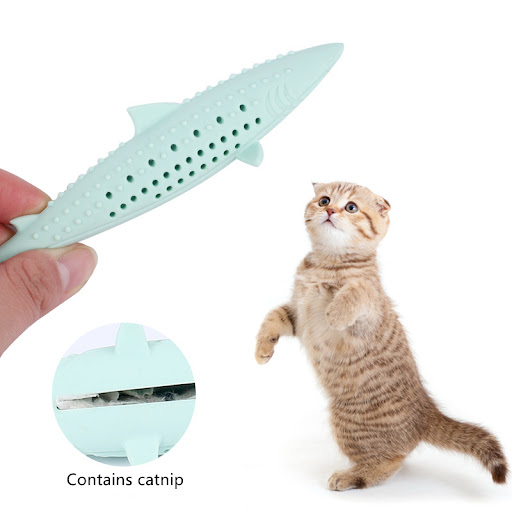 Title 3, Funny Cat Chewing Shark Stick with Mint, Silico...