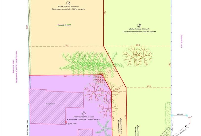  Vente Terrain à bâtir - 840m² à Saint-Étienne-le-Molard (42130) 