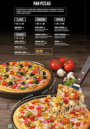 Pizza Hut menu 