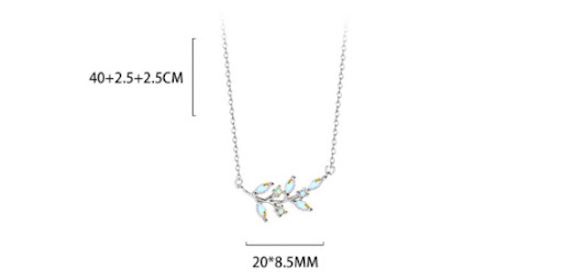 Title 1, Sterling silver colorful zircon branch necklace...