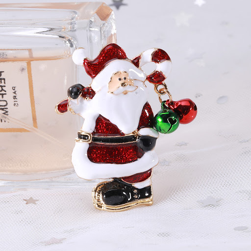 Title 2, Fashion Enamel Dripping Bell Santa Brooch a fes...