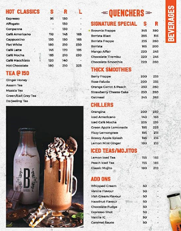 Barista Coffee menu 