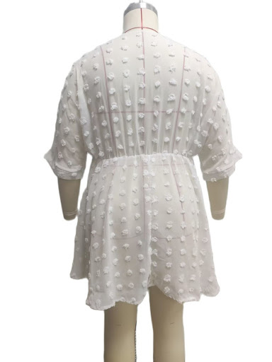 Title 3, Jacquard Stitching Hollow Beach Cover-up Dress