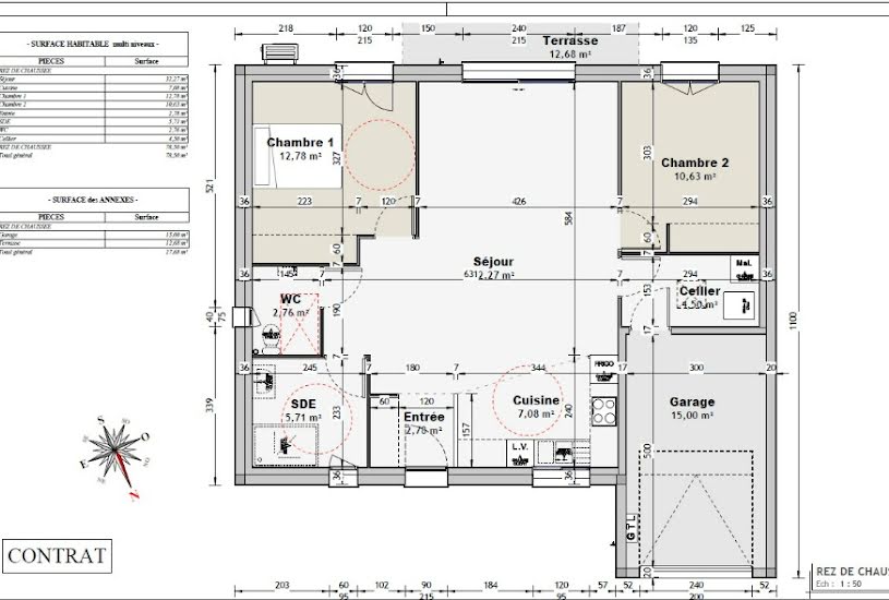  Vente Terrain + Maison - Terrain : 992m² - Maison : 78m² à Saintes (17100) 