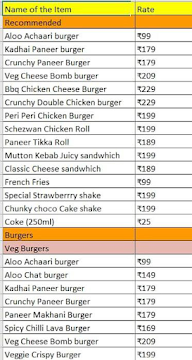 Desi Burgers menu 2