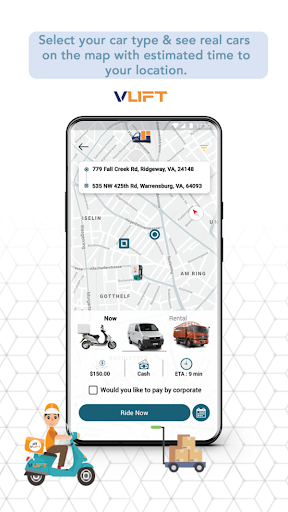 Screenshot VLIFT -Bike Truck Delivery App