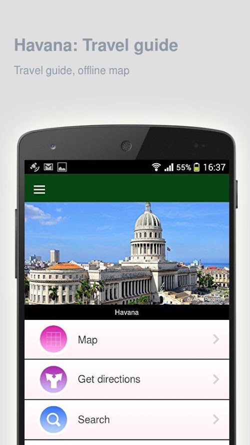 Android application Havana: Offline travel guide screenshort