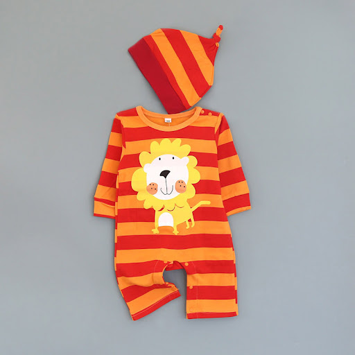 Title 3, Cartoon long-sleeved cotton romper for babies, ...