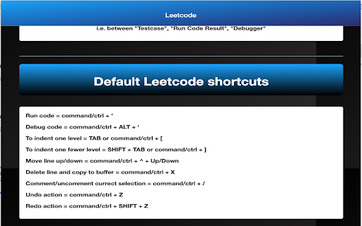 Leetcode Shortcuts