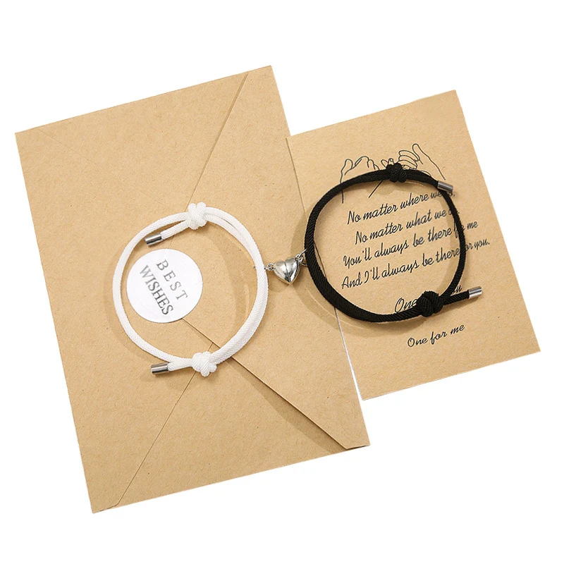 Simple Nylon Love magneetarmband voor koppels, makkelijk te dragen, verbindt magnetisch, een teken van liefde.