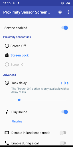 Screenshot Proximity Sensor Screen Lock