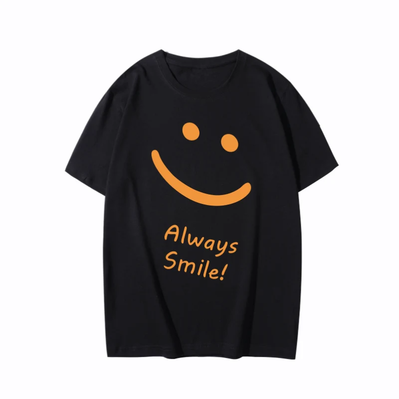 Title 2, Camiseta Smiley Sace feminina, manga curta, est...