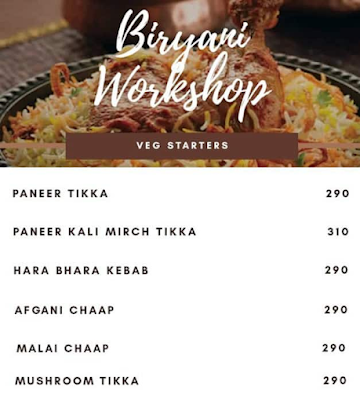 Biryani Workshop menu 