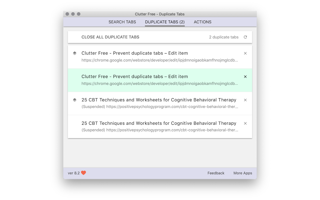 Clutter Free - Prevent duplicate tabs Preview image 3